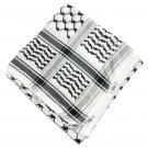 Unisex Black Arabian Scarf Wrap Traditional Desert Tactical Shemagh Shawl Cotton Keffieh Hatta