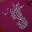 CUSTOM NAME RHINESTONE BLING BIRTHDAY DIVA PRINCESS CROWN AGE NUMBER