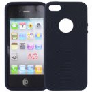New Comfortable Silicone Circle Round Grain Back Case Cover for iPhone 5-Black