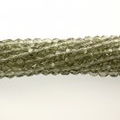 4mm Round Faceted Czech Glass Beads - Black Diamond