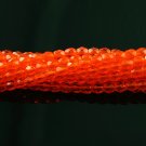 4mm Round Faceted Czech Glass Beads - Bright Orange