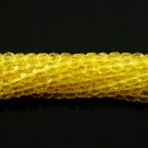 4mm Round Faceted Czech Glass Beads - Bright Yellow