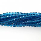 4mm Round Faceted Czech Glass Beads - Capri Blue