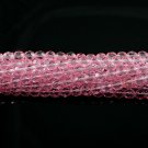 4mm Round Faceted Czech Glass Beads - Coated Light Pink