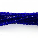 4mm Round Faceted Czech Glass Beads - Cobalt Blue