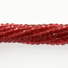 4mm Round Faceted Czech Glass Beads - Cranberry