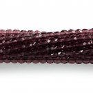 4mm Round Faceted Czech Glass Beads - Dark Amethyst