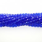 4mm Round Faceted Czech Glass Beads - Dark Aqua