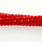 4mm Round Faceted Czech Glass Beads - Dark Orange