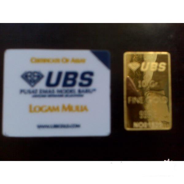  UBS Gold  Bullion Bar 10 Gr 999 9 Certified