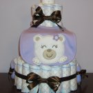 Purple Bear Diaper Cake