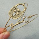 Fancy Key and Lock Bangle 2 Bracelet Set
