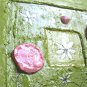 Floral, green-pink relief