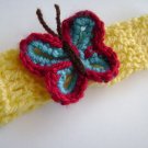 CROCHET HEADBAND WITH BUTTERFLY