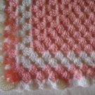 Pink-white crochet baby blanket