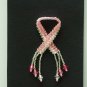 Breast Cancer Awareness Beaded Ribbon Pin