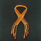 Leukemia Cancer Awareness Beaded Ribbon Pin