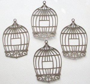 Bird cage die cuts for cardmaking or scrapbooking set of 6
