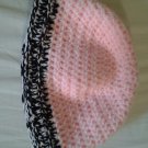 Double thick pink hat with black and pink stripe (ADULT)