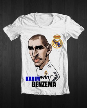 Karim Benzema White T-Shirt Size S M L XL XXL