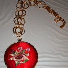 Red Padded Flower Pendant