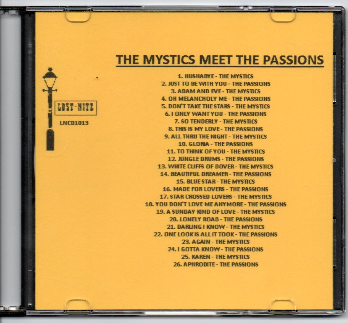 THE MYSTICS MEET THE PASSIONS DOO WOP CD LOST NITE RECORDS