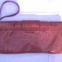 Faux Patent Leather Red Croc Clutch Purse Handbag