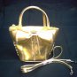 Gold Leatherette BUSTIER~ Purse Evening Handbag w/ Det. Shoulder Strap by Far Nine