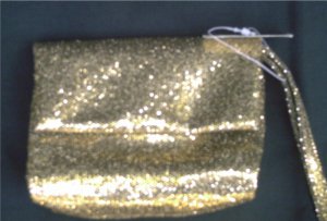NEIMAN MARCUS Gold Glitter Sparkle Clutch Purse Handbag