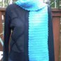 Handmade Turquoise Blue Shimmer Crochet FASHIONABLE SCARF