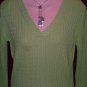 TALBOTs Green Flat Cable Knit Sweater Top Size S