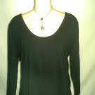 MERONA Women’s Black Long Sleeve Ribbed Top Size XL