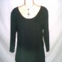 MERONA Women&acirc;��s Black Long Sleeve Ribbed Top Size XL