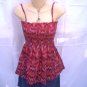 H&M DIVIDED A-Line Pink/Red Tube Top Blouse Large Size 12 L