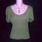 WINDSOR Olive Green Sweater Top Size Large L