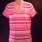 LIZ CLAIBORNE V-Neck Pink Stripe Top Size PS