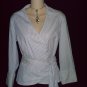 EAST 5th Grey Pin Stripe Wrap Knit Top Size 8