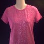 LIZ CLAIBORNE Pink/Silver Print Top Size PS