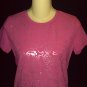 LIZ CLAIBORNE Pink/Silver Print Top Size PS