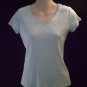 ANN TAYLOR Pale Blue V-Neck Knit Top Size Small S