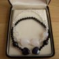 Swarovski Crystal Yin and Yang Heart Gemstone Friendship Stretch Bracelets 7 inches