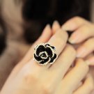 Diamond Black Rose Crystal Ring