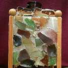 Sea Glass Table Lamp Lighting - Green White Brown - Hand Craft