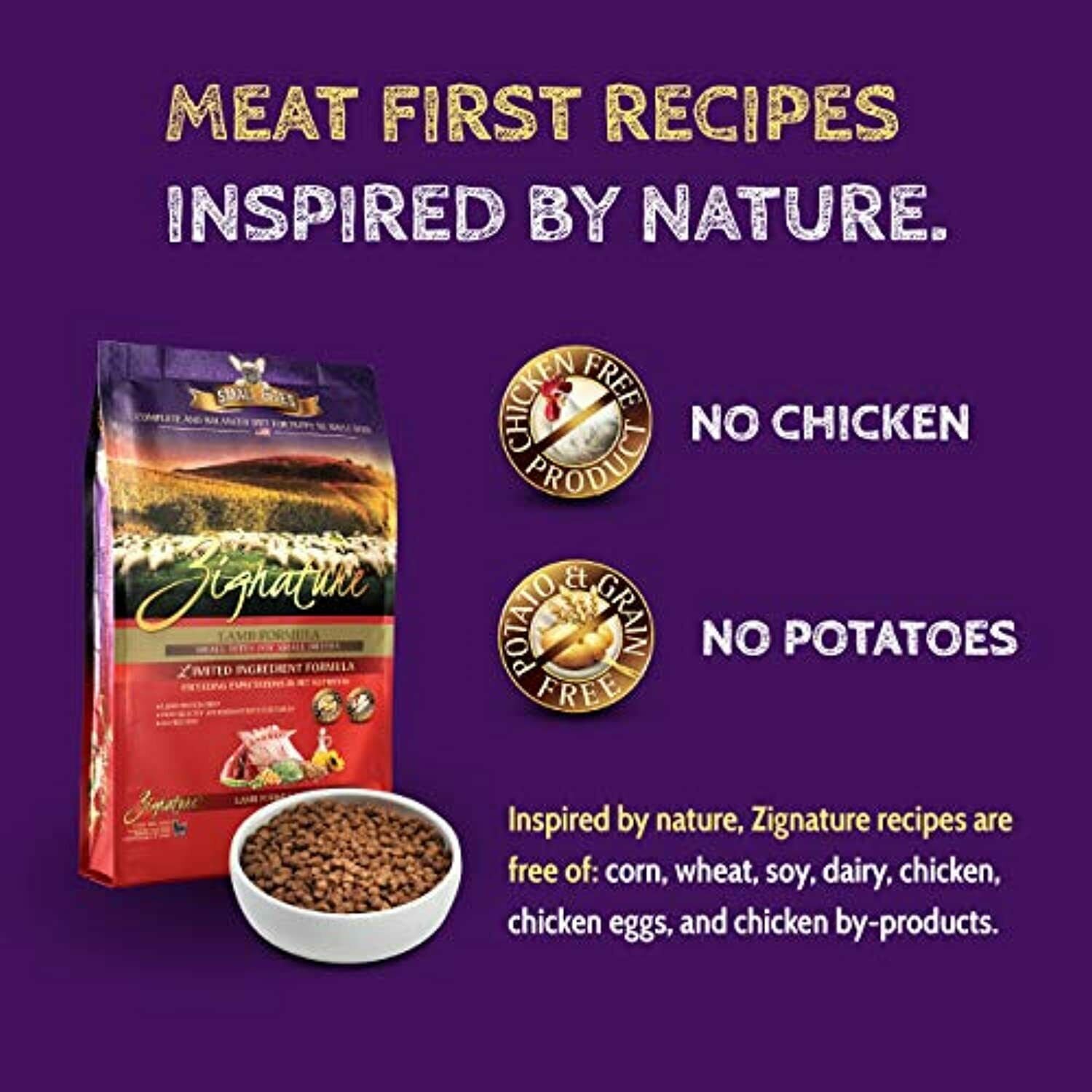 Zignature Lamb Formula GrainFree Small Bites Dry Dog Food 4lb