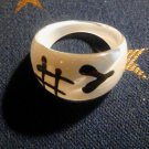 Size 6 White Plastic "# :heart:" Ring