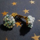 Blue square stone earrings