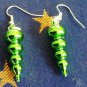 Green tiered earrings