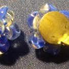 Blue Clear Beaded Clip Earring