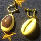 Cowrie Shell Screw-On Earrings