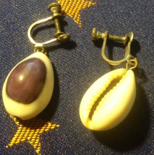 Cowrie Shell Screw-On Earrings